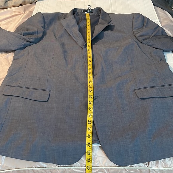 ♻️ Profilo Uomo Gray Men Suit Jacket Blazer Bronze Crescent Buttons size 52R/46W - Picture 15 of 16